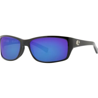 Lenz Laxa acetaat zonnebril zwart met blauwe spiegellens