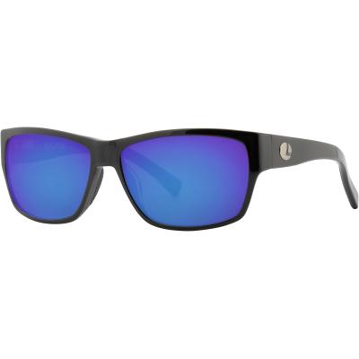 Lenz Dee Acetate Sunglasses Black w/Blue Mirror Lens